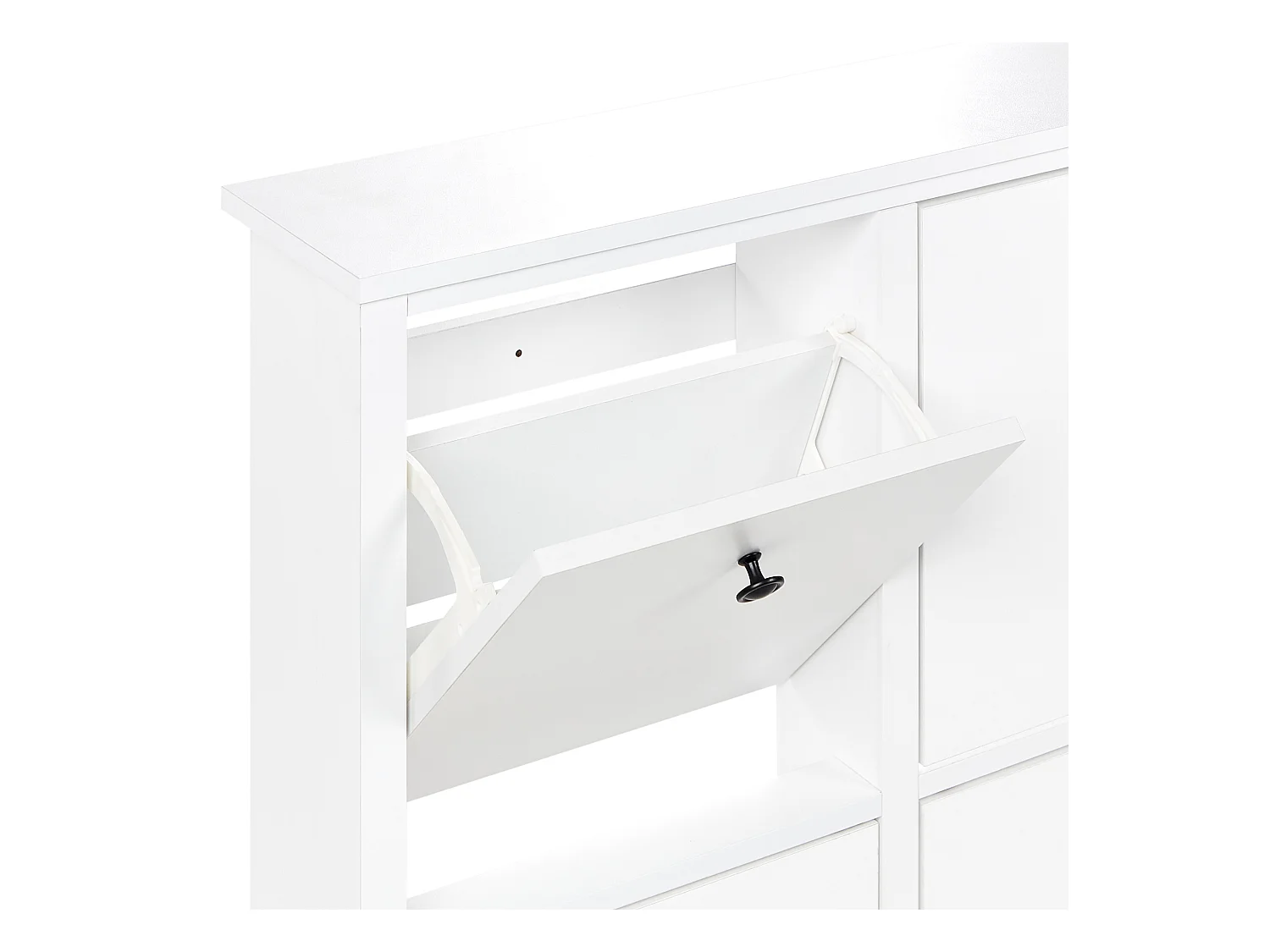 Schuhaufbewahrungsschrank 4 Klapptüren MDF Bis zu 10 Paar Schuhe Weiß Gibson