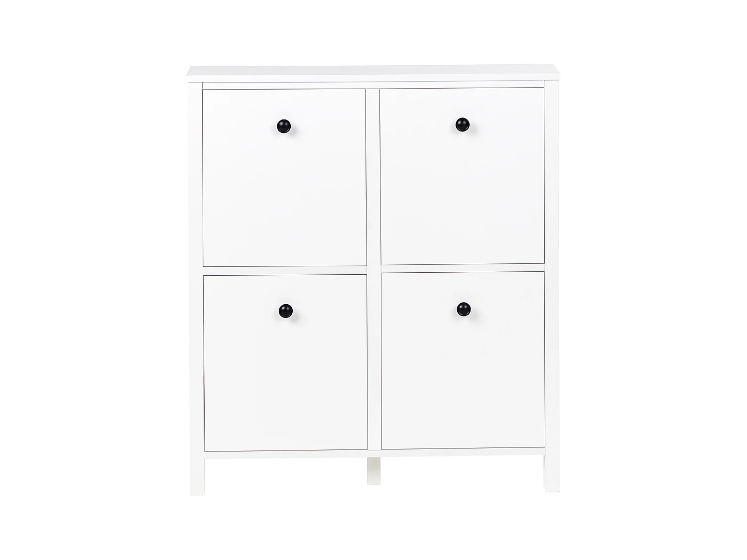 Schuhaufbewahrungsschrank 4 Klapptüren MDF Bis zu 10 Paar Schuhe Weiß Gibson