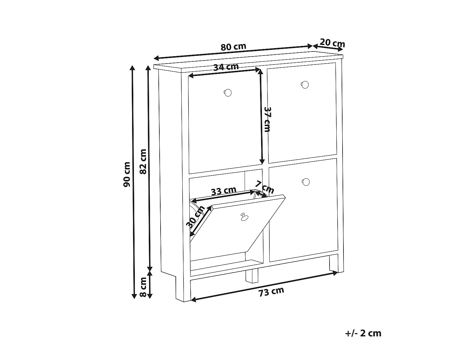 Shoe Storage Cabinet GIBSON White