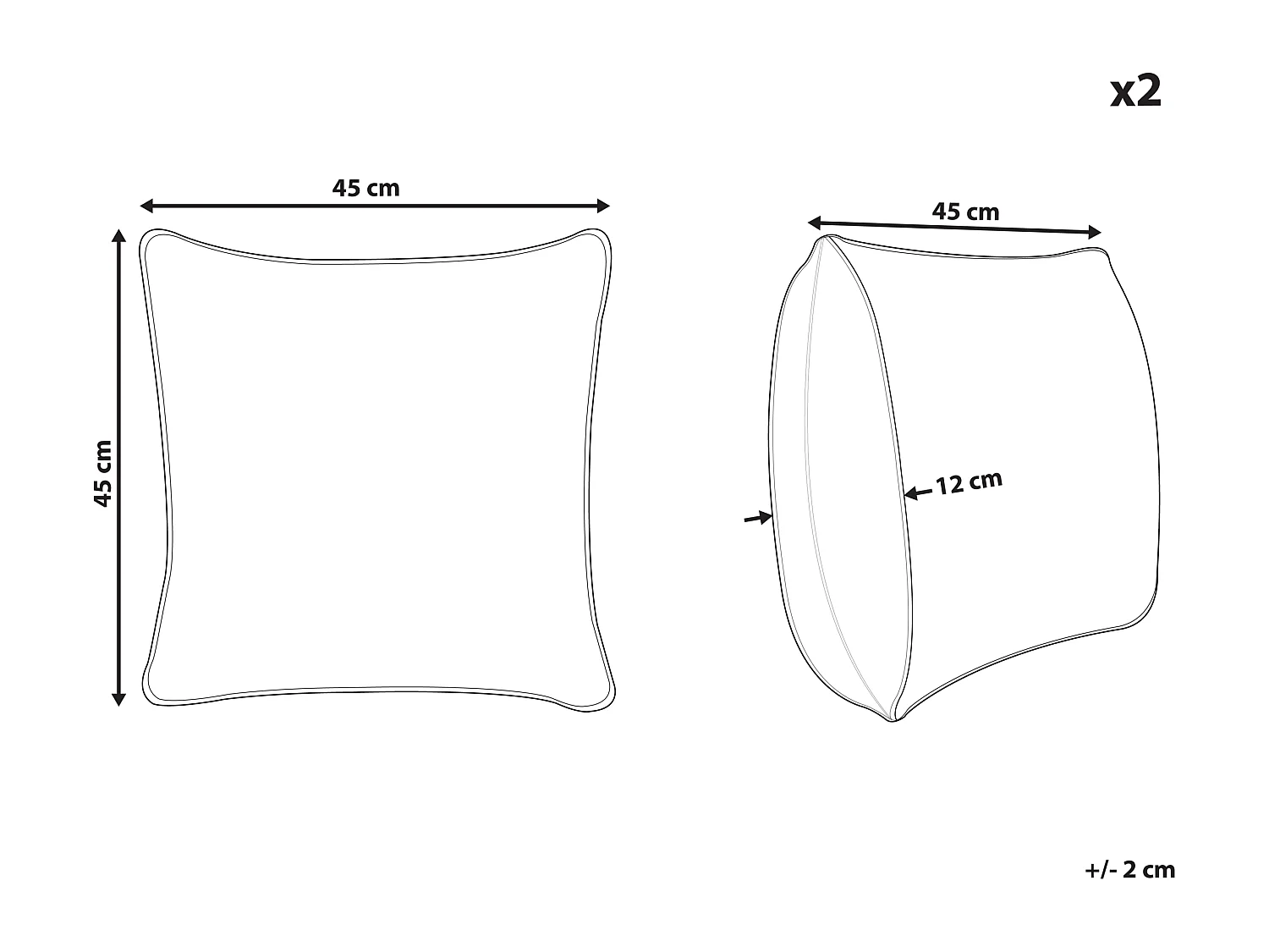 Lot de 2 coussins d'extérieur TVISTA Motif oriental 45 x 45 cm Pourpre