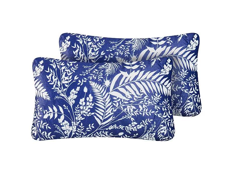 Gartenkissen 2er Set GLIMMER Pflanzenmuster 30 x 50 cm Blau