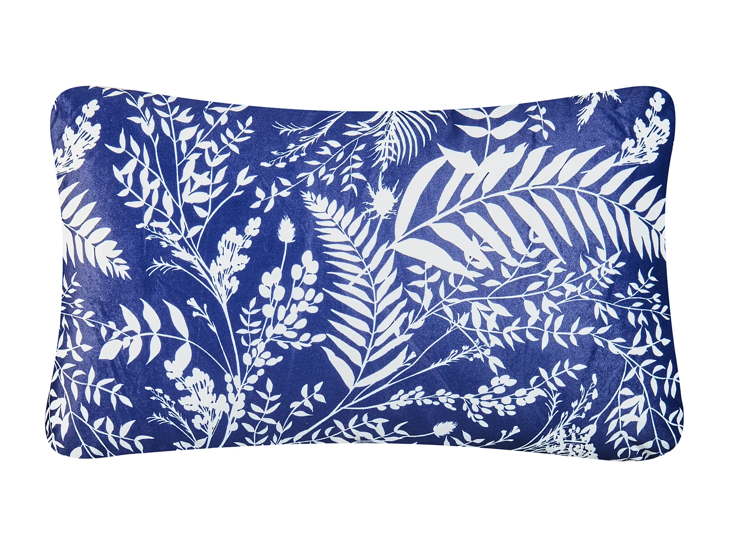 Lot de 2 coussins d'extérieur GLIMMER Motif de plante 30 x 50 cm Bleu