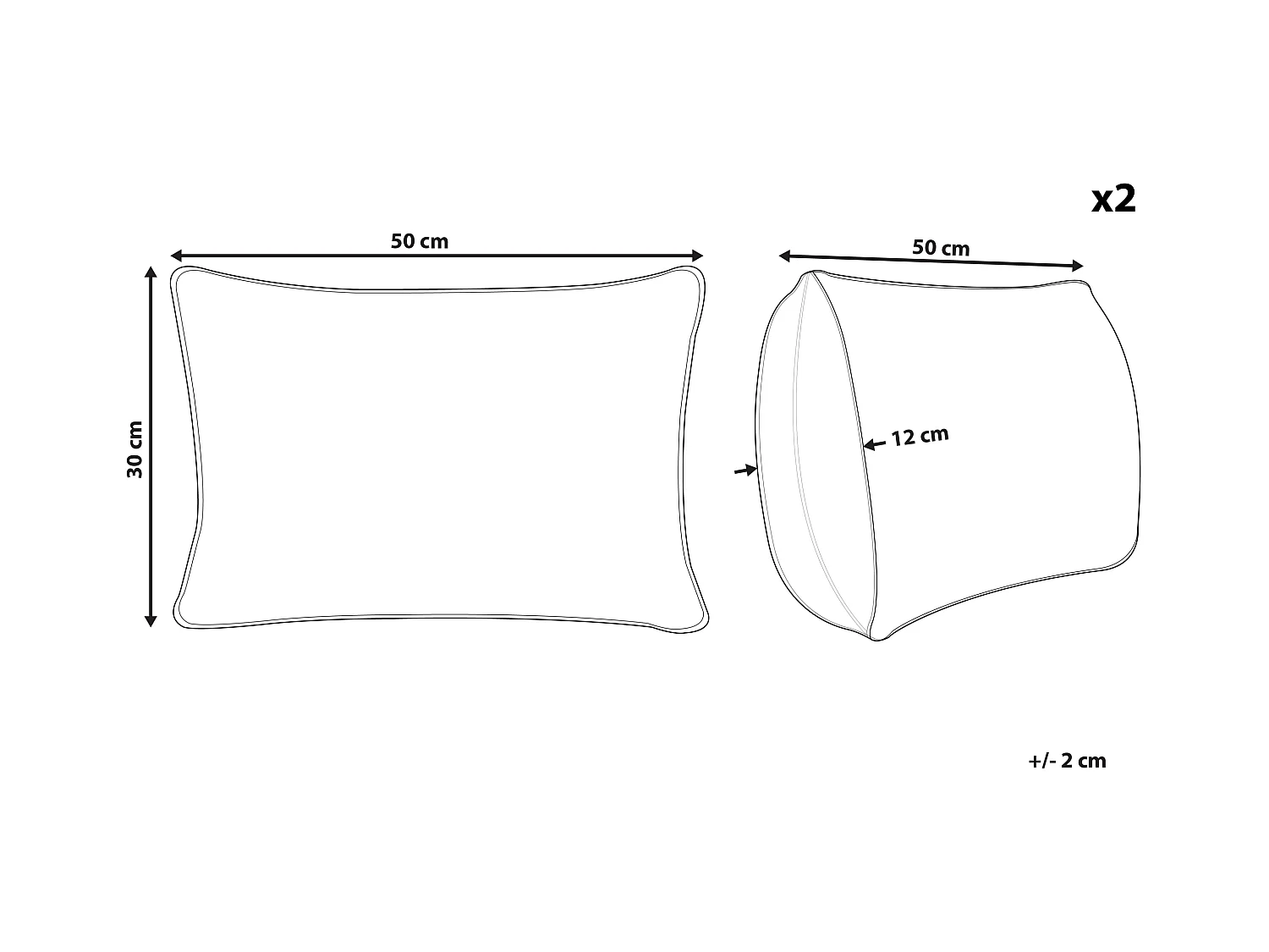 Set di 2 cuscini da esterno MEADOW Trama di piante 30 x 50 cm Verde