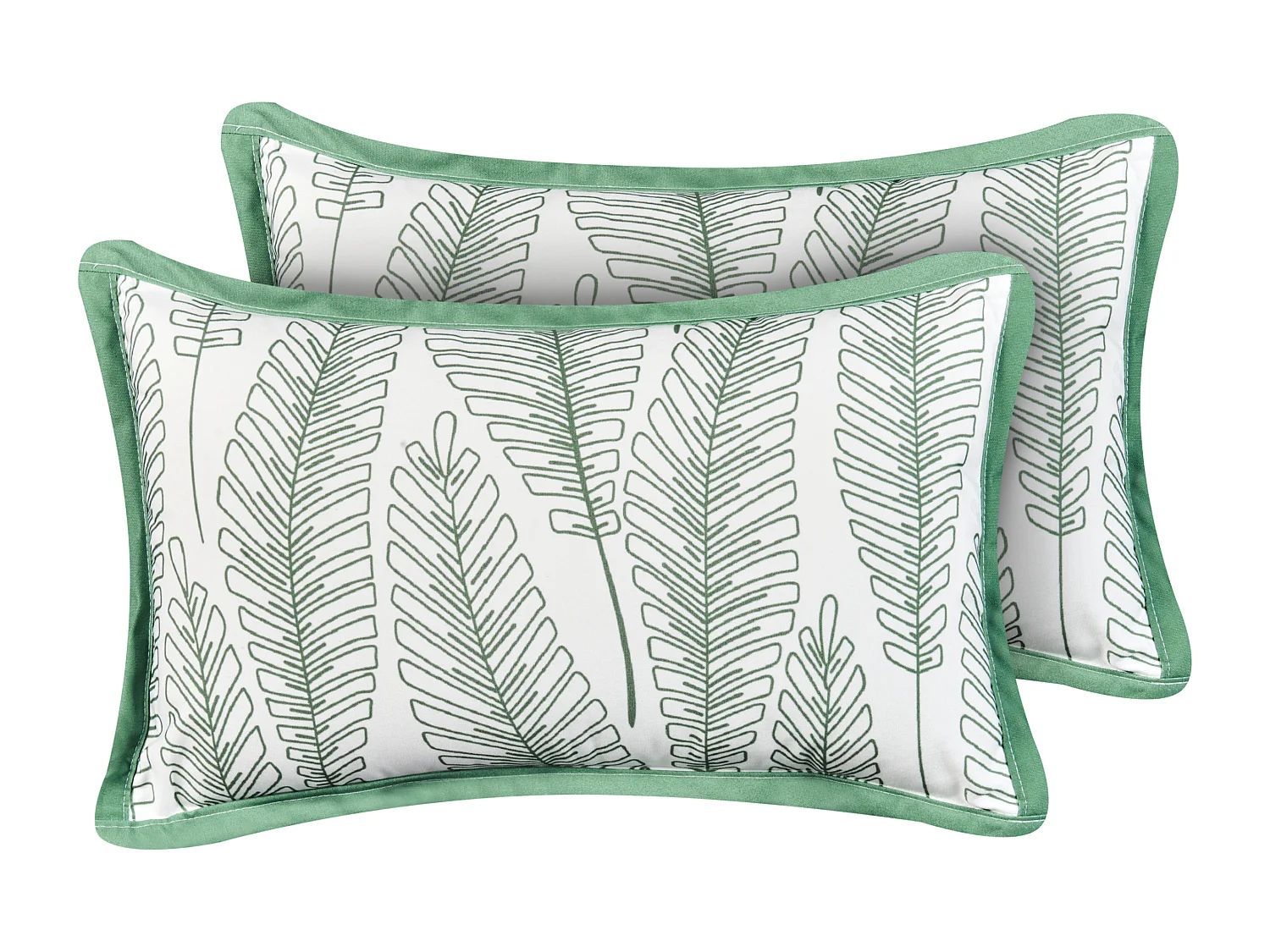 Lot de 2 coussins d'extérieur MEADOW Motif de plante 30 x 50 cm Vert