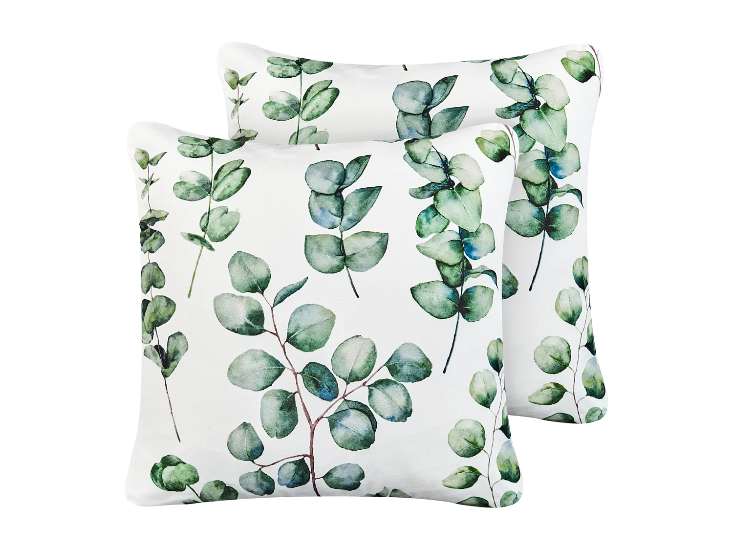 Conjunto de 2 almofadas de jardim BOSQUE Padrão de plantas 45 x 45 cm Verde