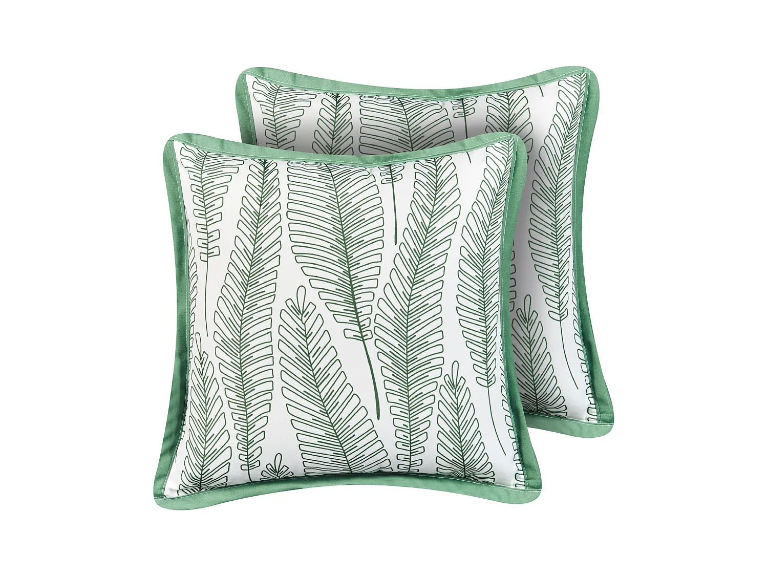 Lot de 2 coussins d'extérieur MEADOW Motif de plante 45 x 45 cm Vert