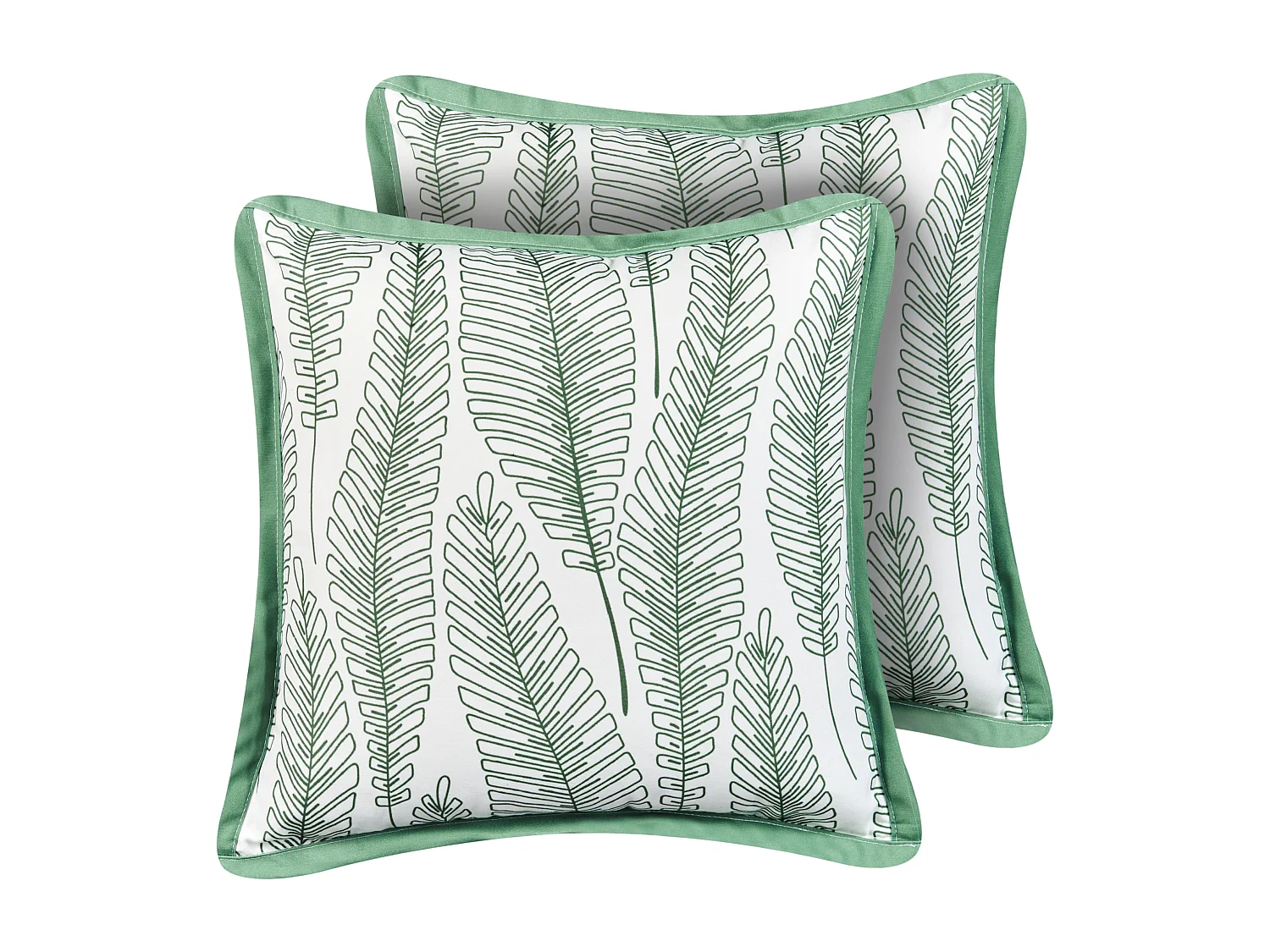 Lot de 2 coussins d'extérieur MEADOW Motif de plante 45 x 45 cm Vert