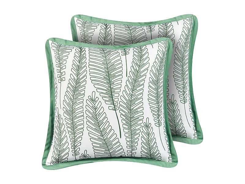 Set di 2 cuscini da esterno MEADOW Trama di piante 45 x 45 cm Verde