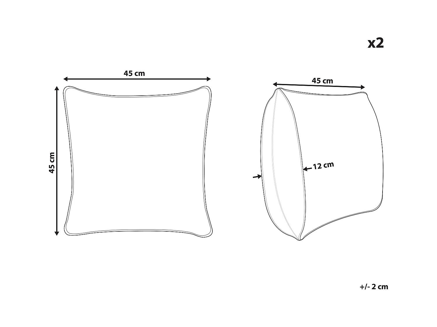 Set di 2 cuscini da esterno GLIMMER Trama di piante 45 x 45 cm Blu
