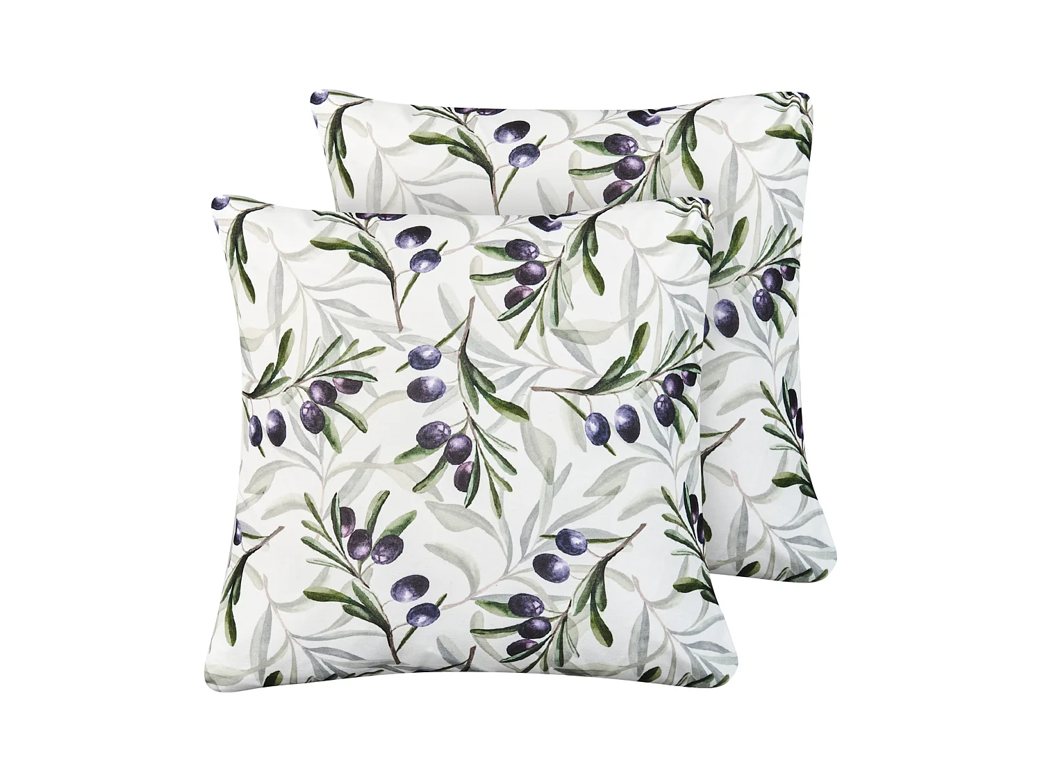 Lot de 2 coussins d'extérieur TRANQUI Motif de plante 45 x 45 cm Multicolore