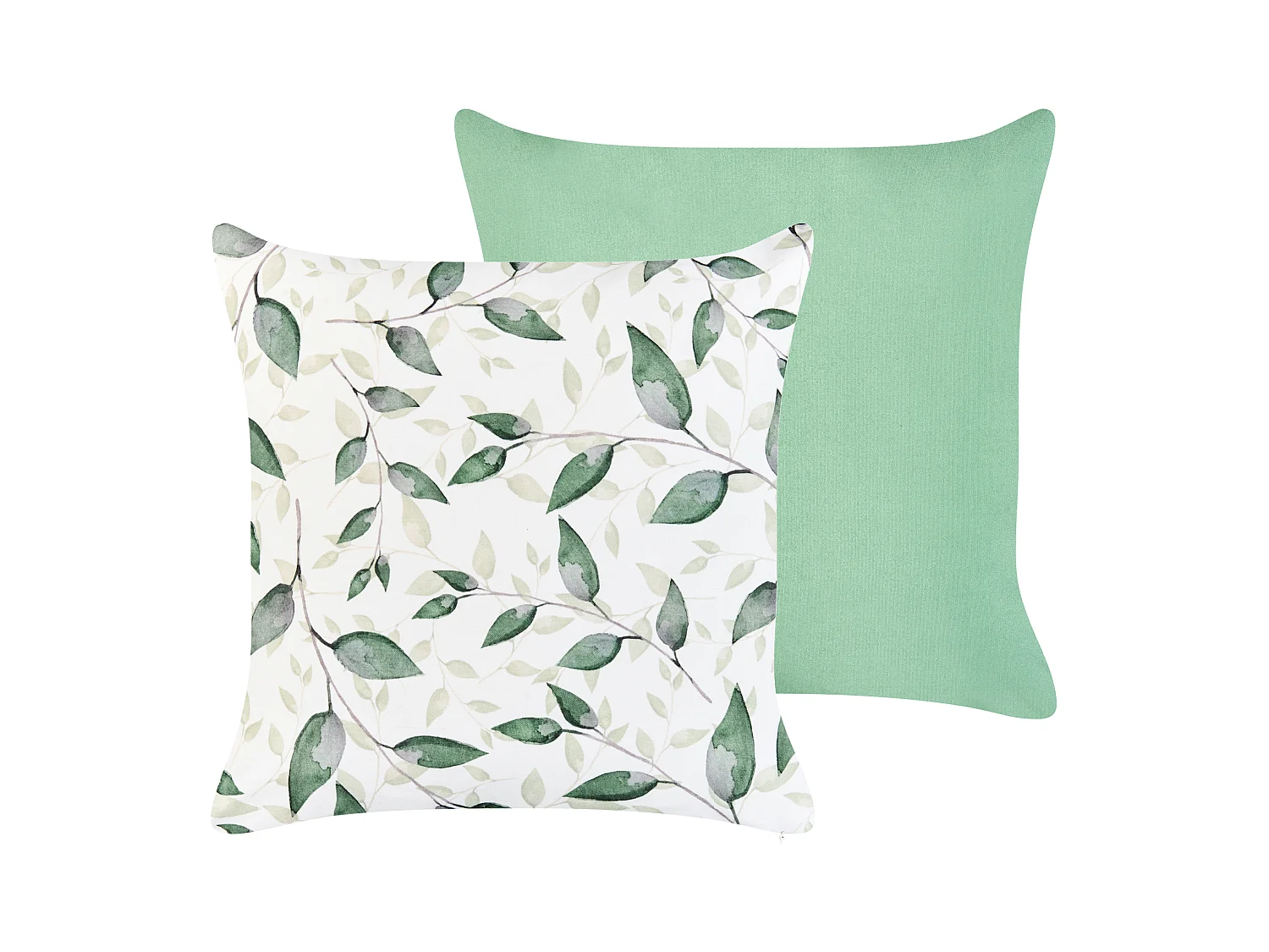 Lot de 2 coussins d'extérieur FLYLEAF Motif de plante 45 x 45 cm Vert