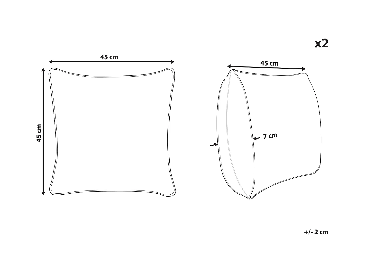 Lot de 2 coussins d'extérieur FLYLEAF Motif de plante 45 x 45 cm Vert