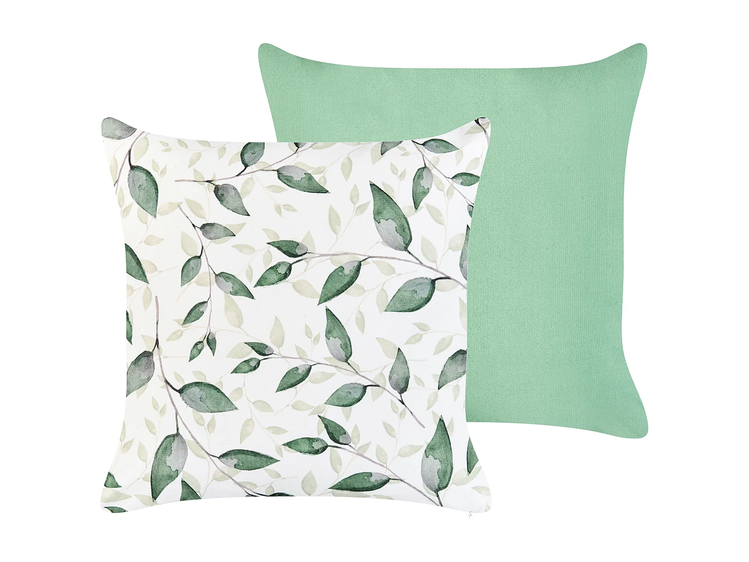 Lot de 2 coussins d'extérieur FLYLEAF Motif de plante 45 x 45 cm Vert