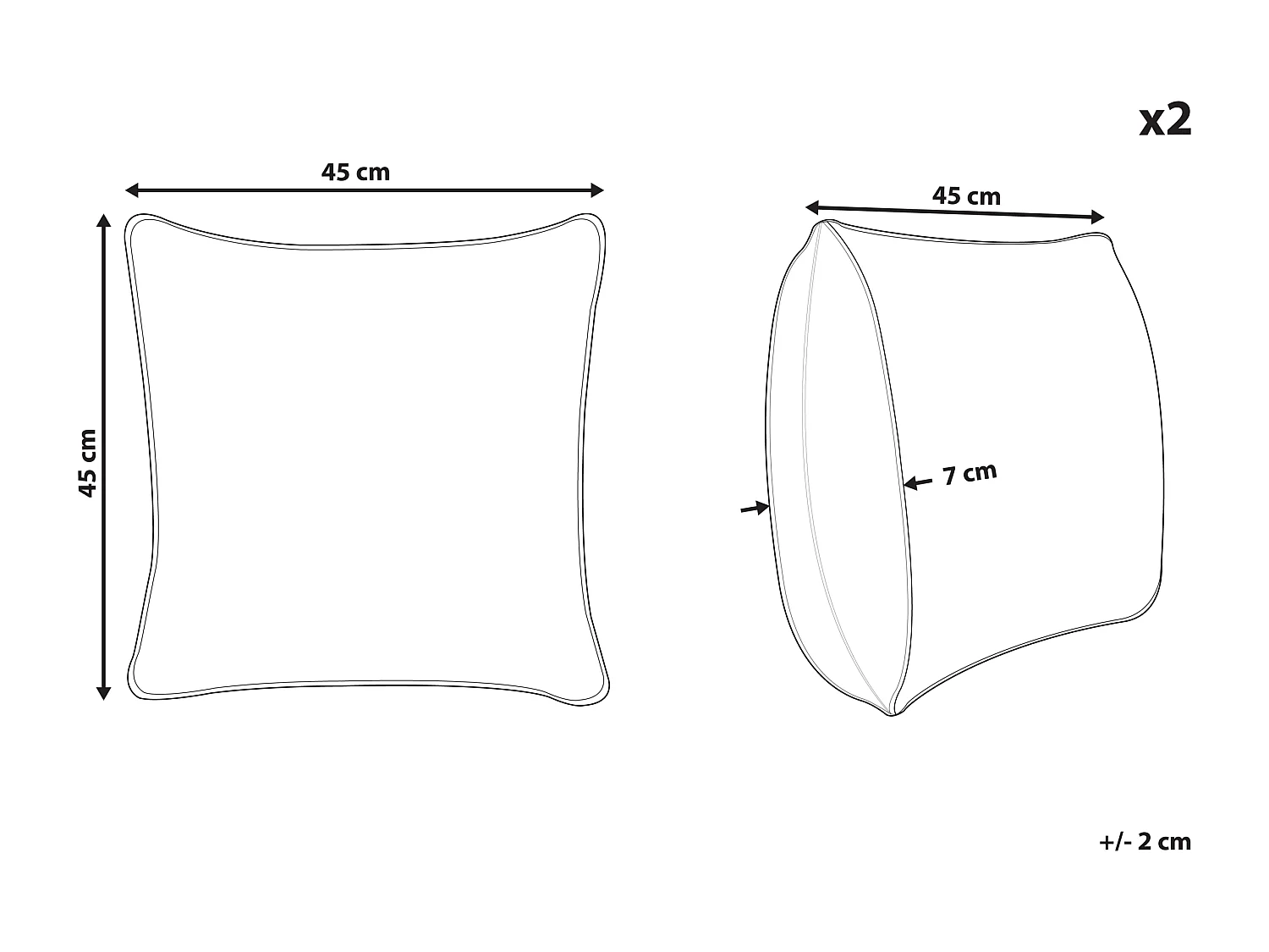 Lot de 2 coussins d'extérieur FLYLEAF Motif de plante 45 x 45 cm Vert