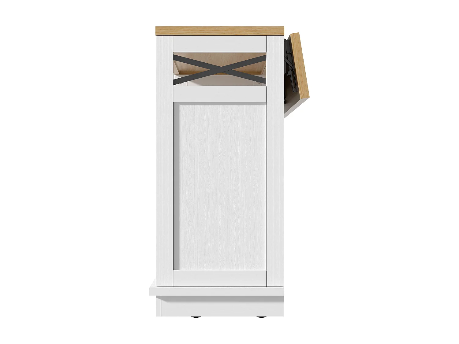 Desserte de cuisine blanche (118×43×98 cm) avec plateau bois, rangement multifonction, roulettes et porte-serviette