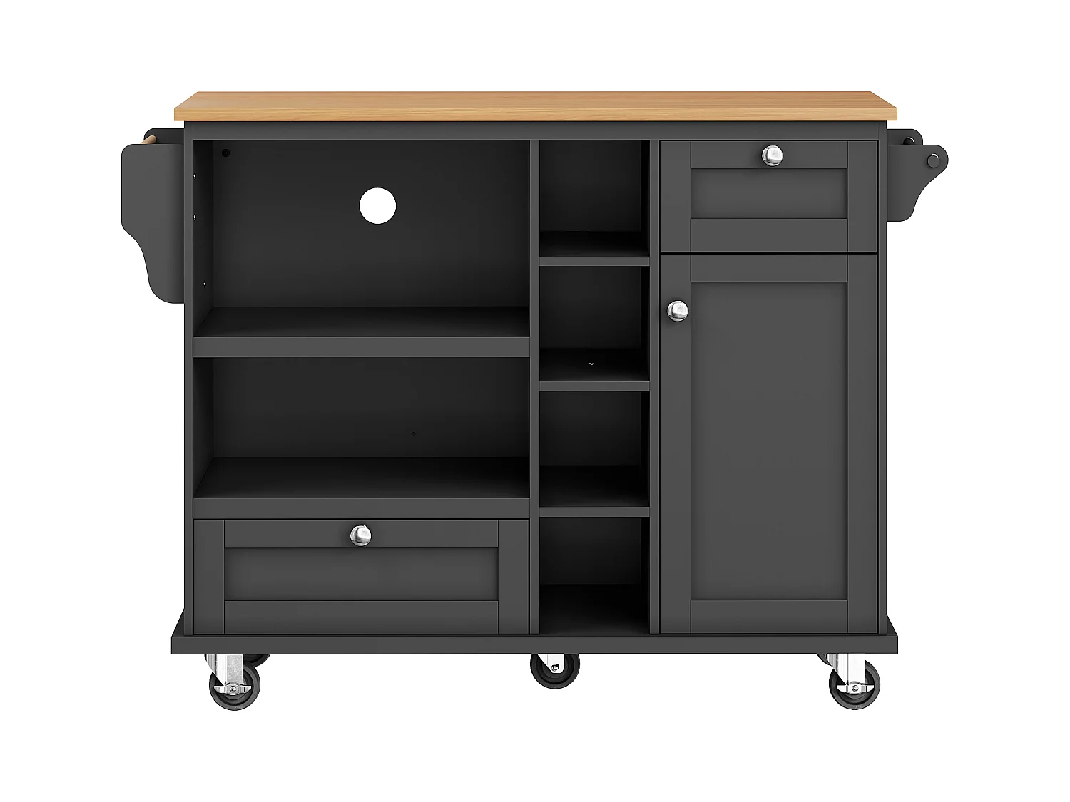 Desserte mobile de cuisine(129X46X92CM) multifonctionnelle avec rangement spacieux - noir