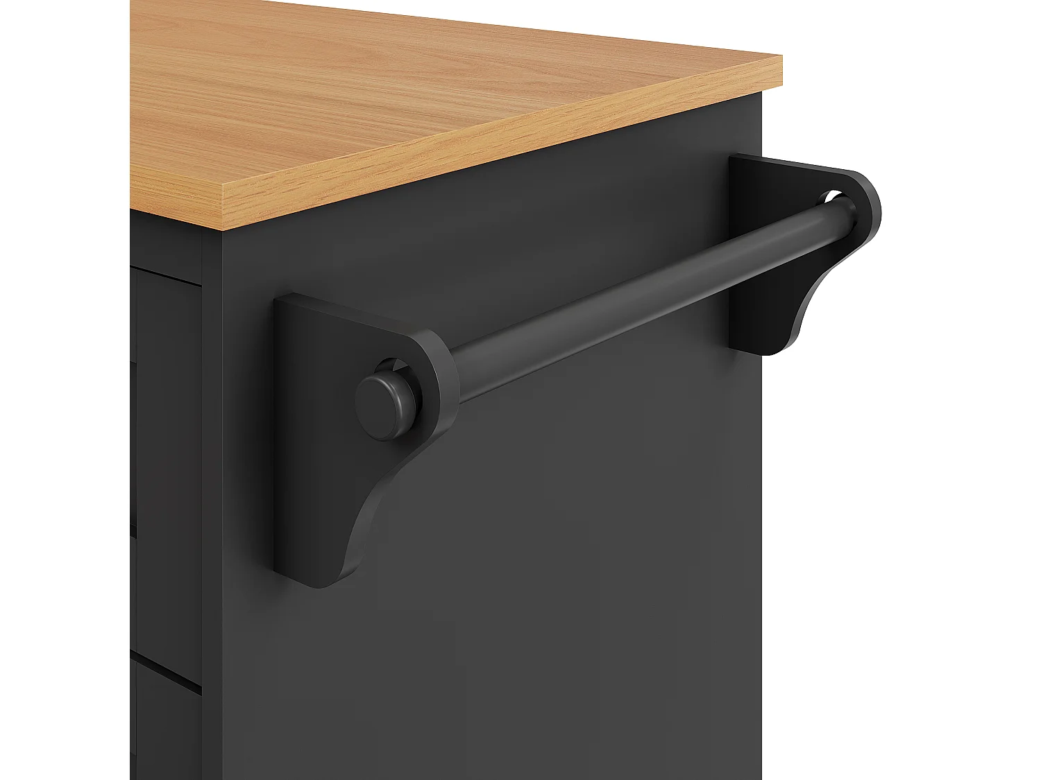 Desserte mobile de cuisine(129X46X92CM) multifonctionnelle avec rangement spacieux - noir