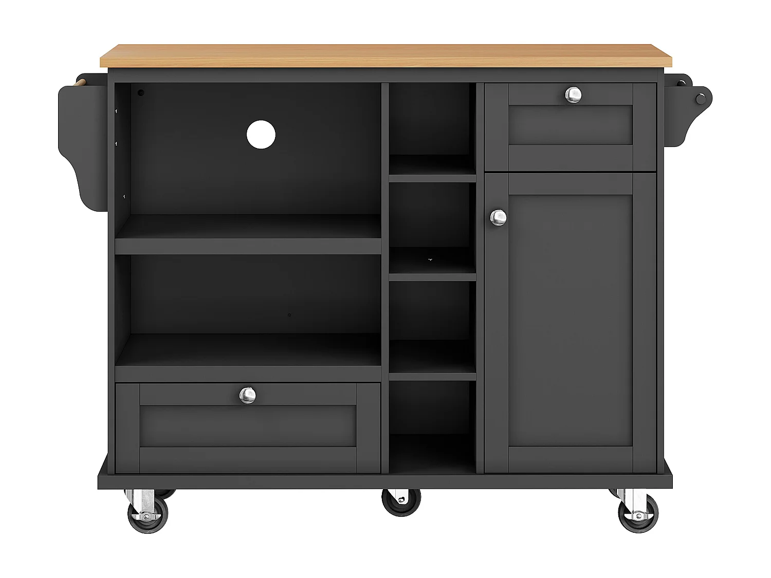 Desserte mobile de cuisine(129X46X92CM) multifonctionnelle avec rangement spacieux - noir