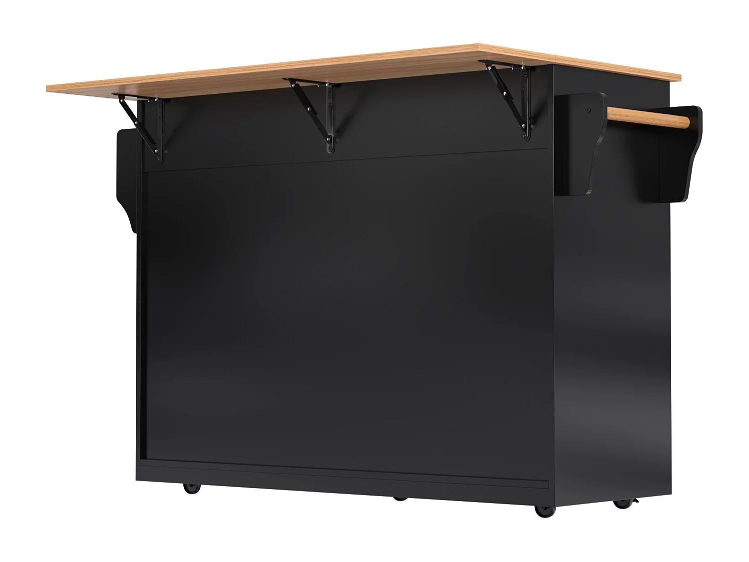 Desserte de cuisine(120x71x91.5cm) multifonction avec planche extensible, rangement pratique - Noir