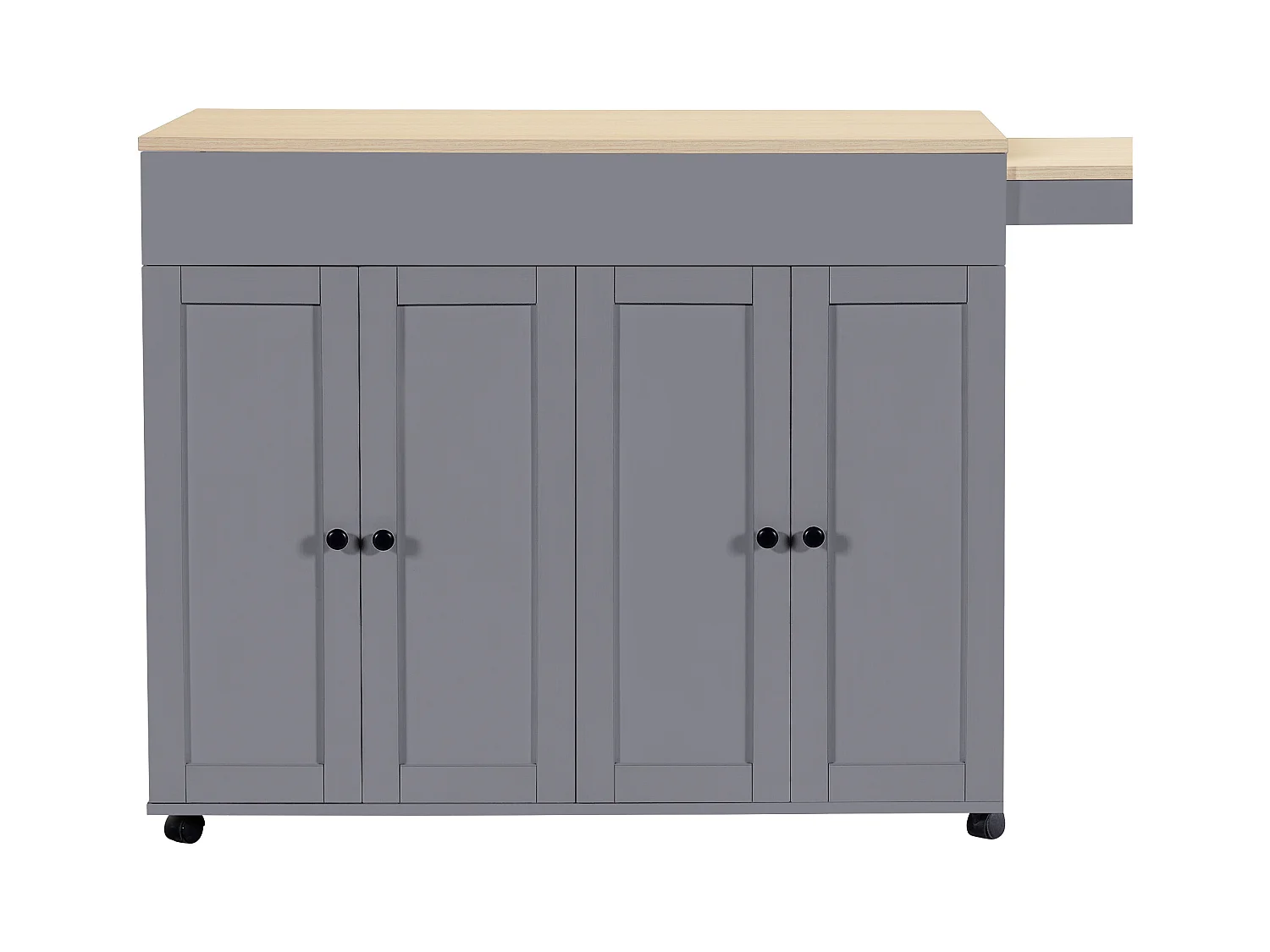 Desserte de cuisine (180X50X94CM)avec table extensible, rangement multifonction et roulettes robustes - gris