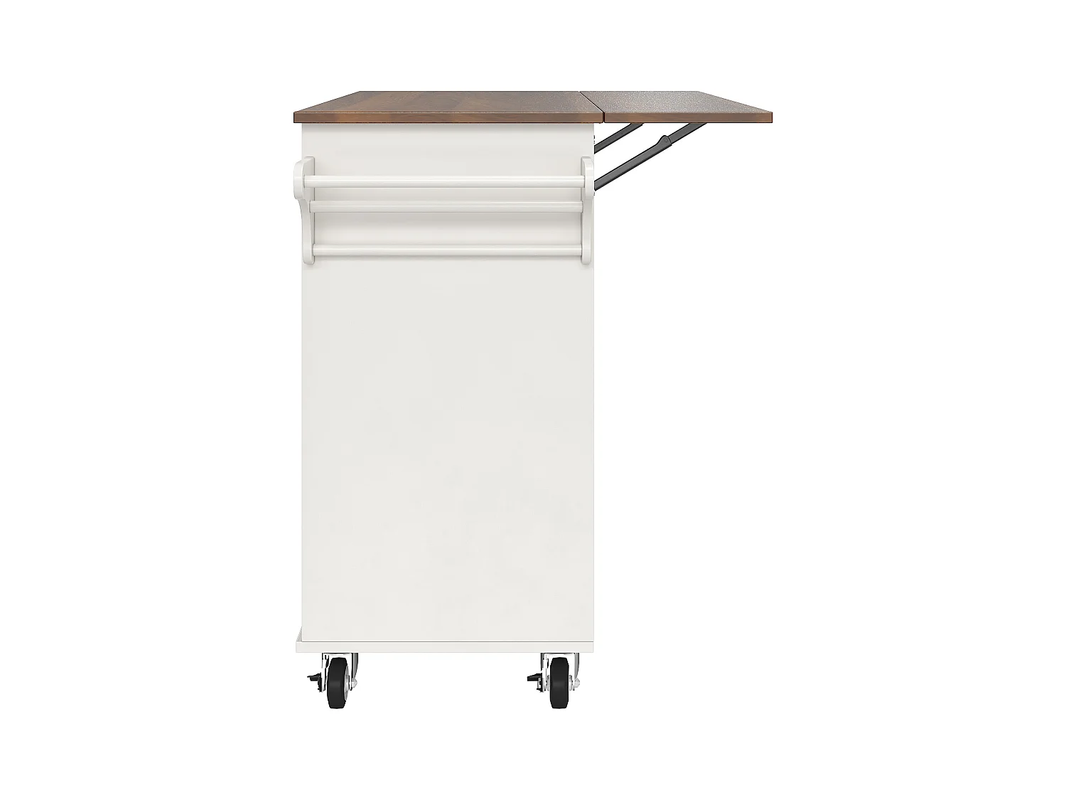 Desserte de cuisine (128x71x93cm)pliable avec plateau extensible et roulettes verrouillables - blanc