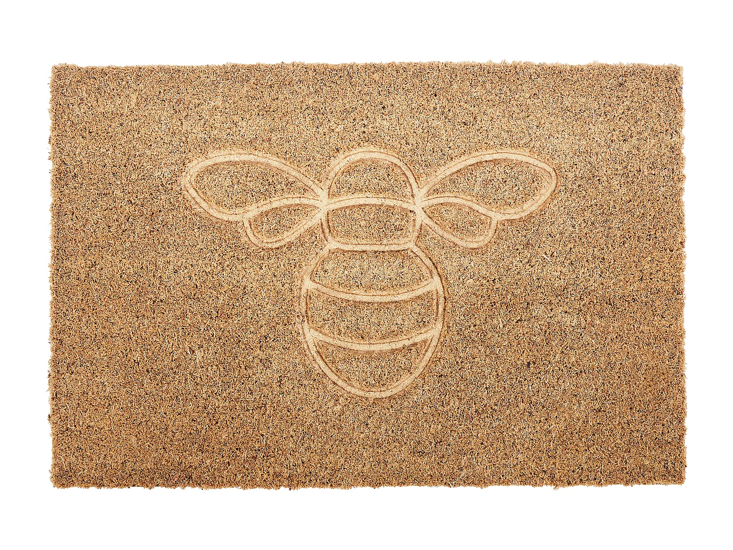 Moderne Fußmatte 40 x 60 cm Home Bienenmotiv Kokosfaser Anti-Rutsch PVC Rückseite naturfarbe Cavite