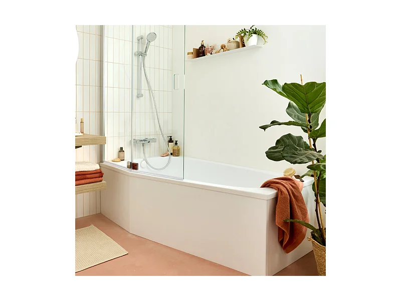 Tablier bain douche JACOB DELAFON Bastille installation en angle blanc mat