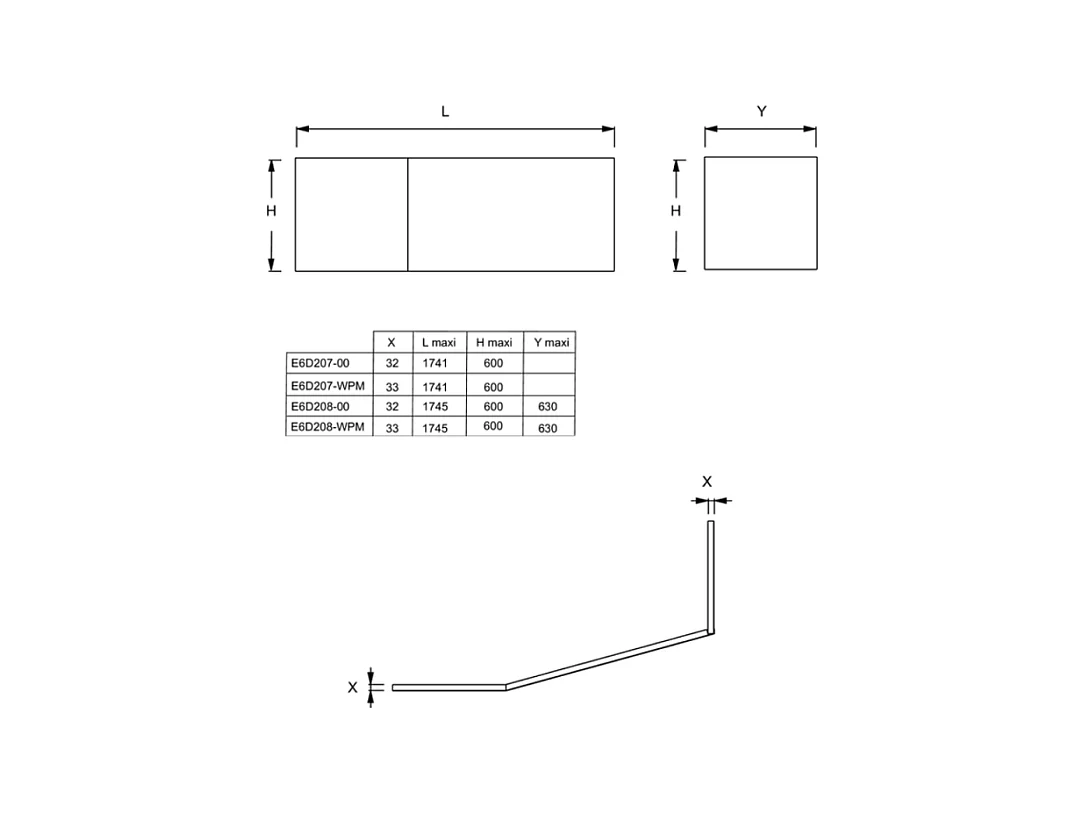 Tablier bain douche JACOB DELAFON Bastille installation en angle blanc mat