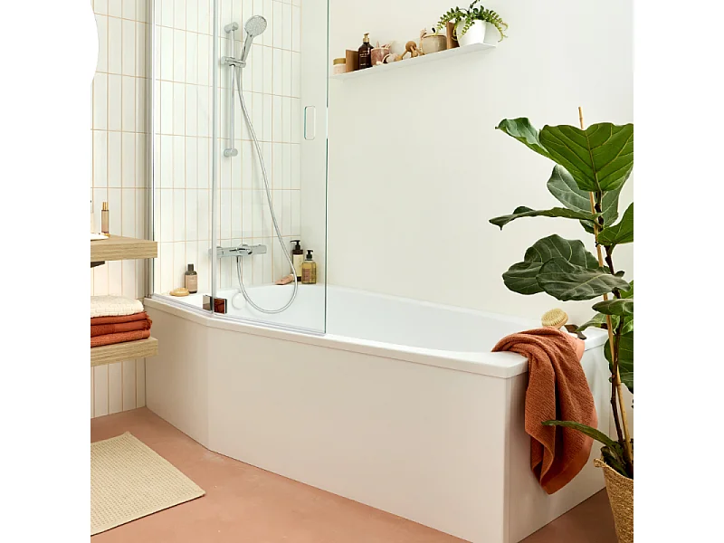 Tablier bain douche JACOB DELAFON Bastille installation en angle blanc brillant