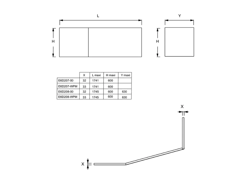 Tablier bain douche JACOB DELAFON Bastille installation en niche blanc brillant