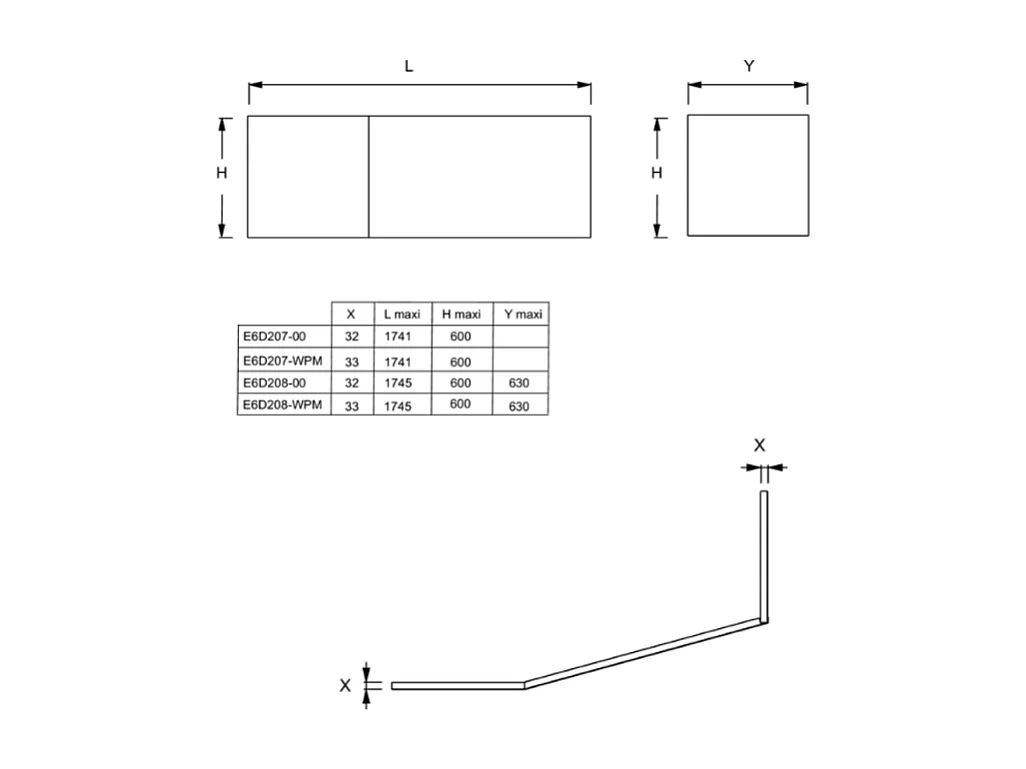 Tablier bain douche JACOB DELAFON Bastille installation en niche blanc brillant