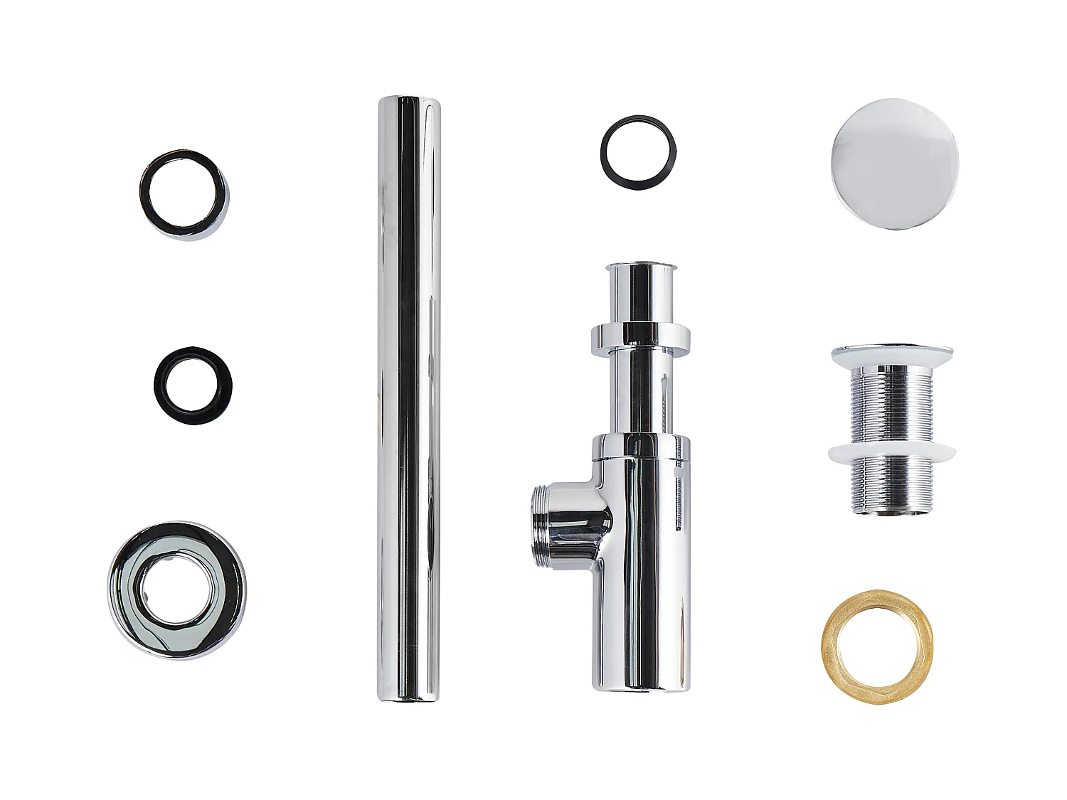 Syfon umywalkowy z korkiem klik-klak srebrny MAFREDI