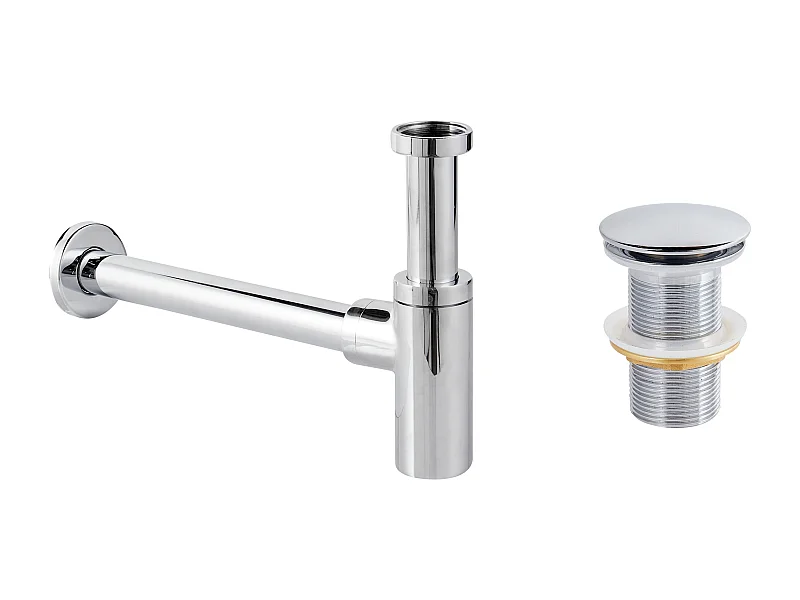 Sifone per lavabo con click-clack argento MAFREDI