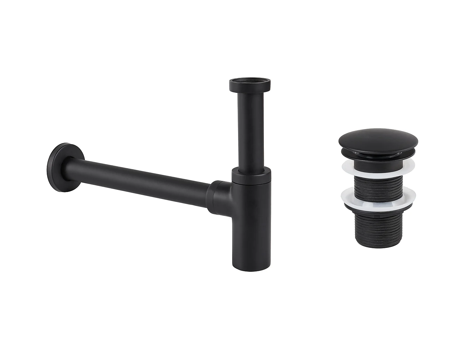 Sifone per lavabo con click-clack nero MAFREDI
