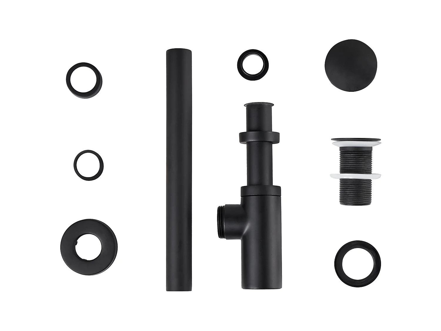 Siphon de lavabo avec bonde clic clac noir MAFREDI