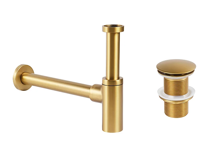 Waschtischsiphon mit Klick-Klack gold MAFREDI