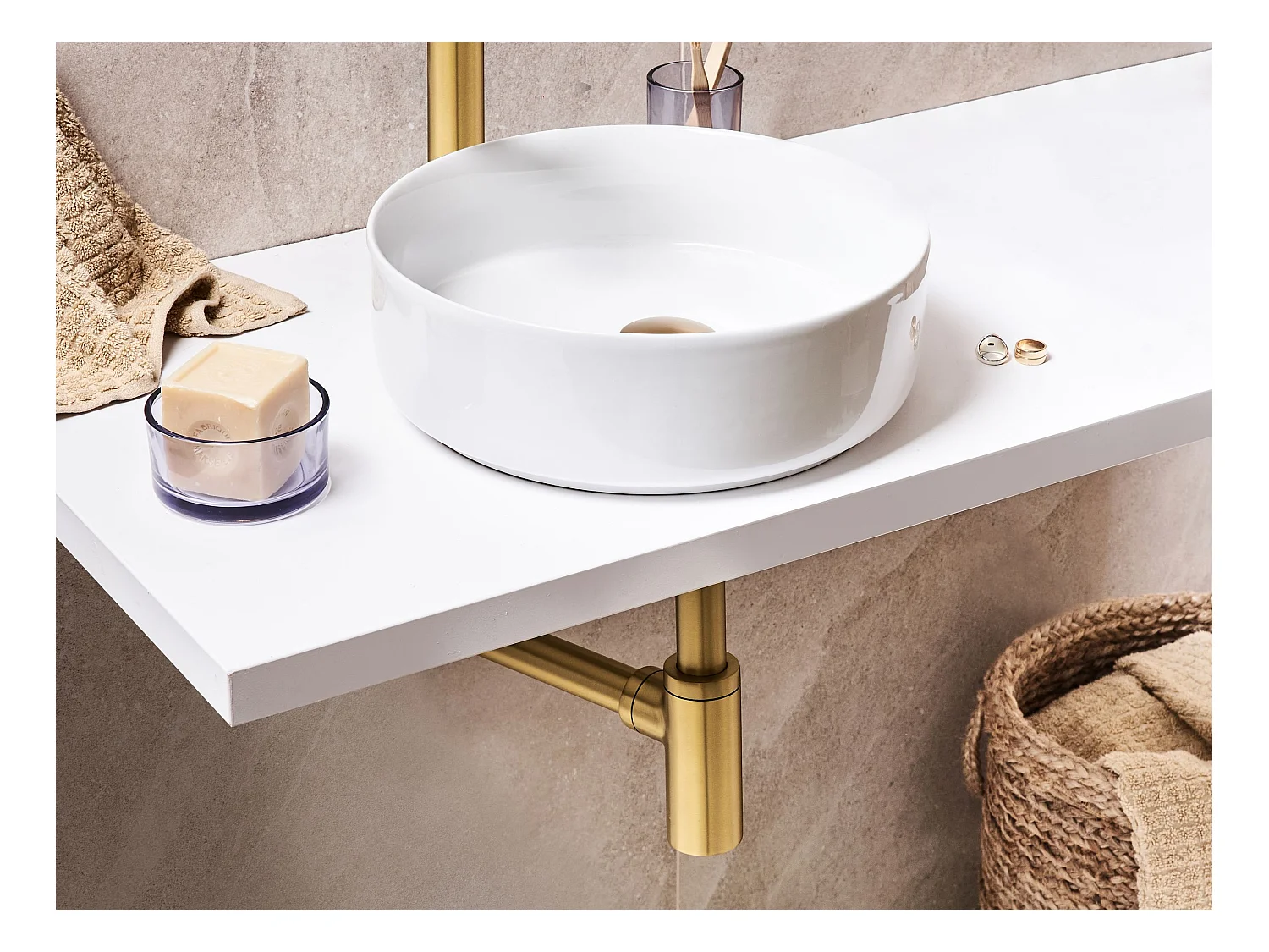 Siphon de cuvette avec vidange clic-clac MAFREDI Laiton Doré