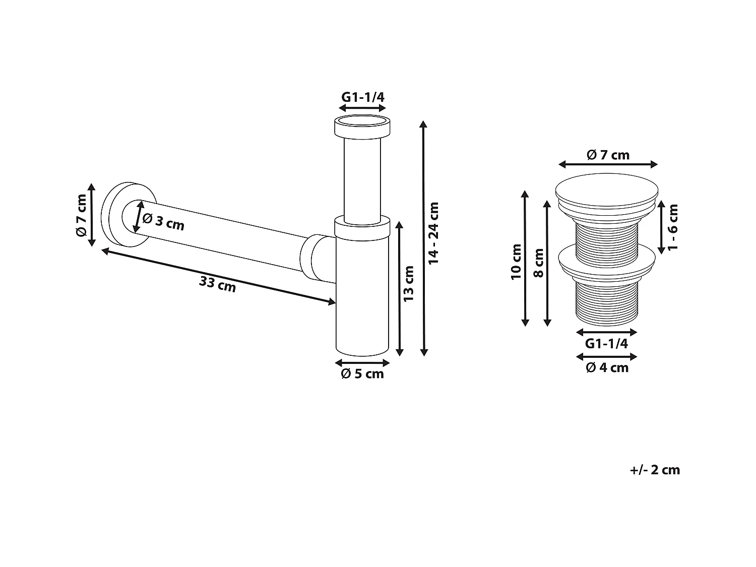 Siphon de cuvette avec vidange clic-clac MAFREDI Laiton Doré