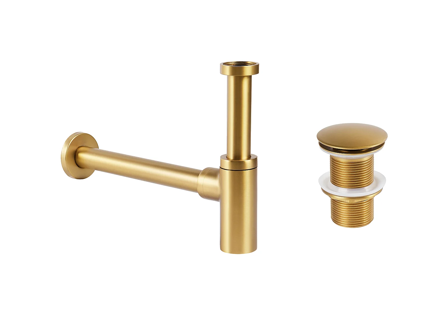 Siphon de lavabo avec bonde clic clac doré MAFREDI