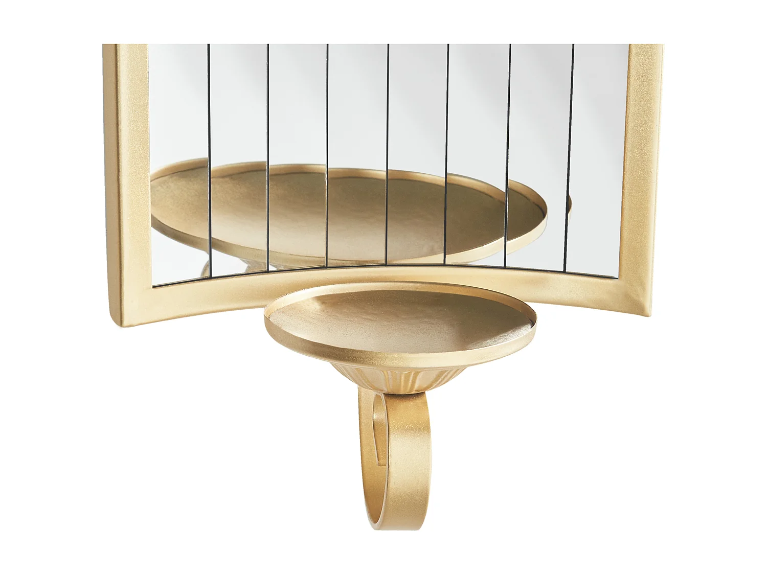 Wand Kerzenhalter für eine Kerze mit Spiegel minimalistische Deko gold Sobreda