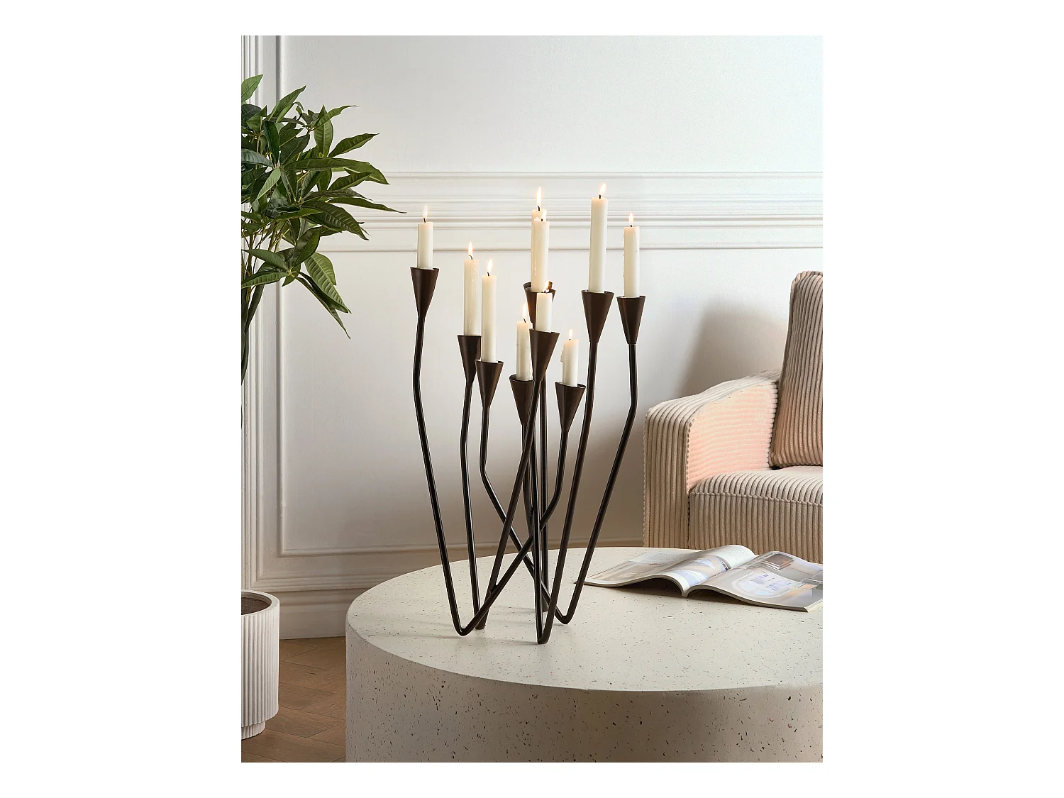 Bougeoir MATOSINHOS Métal 54 cm Noir