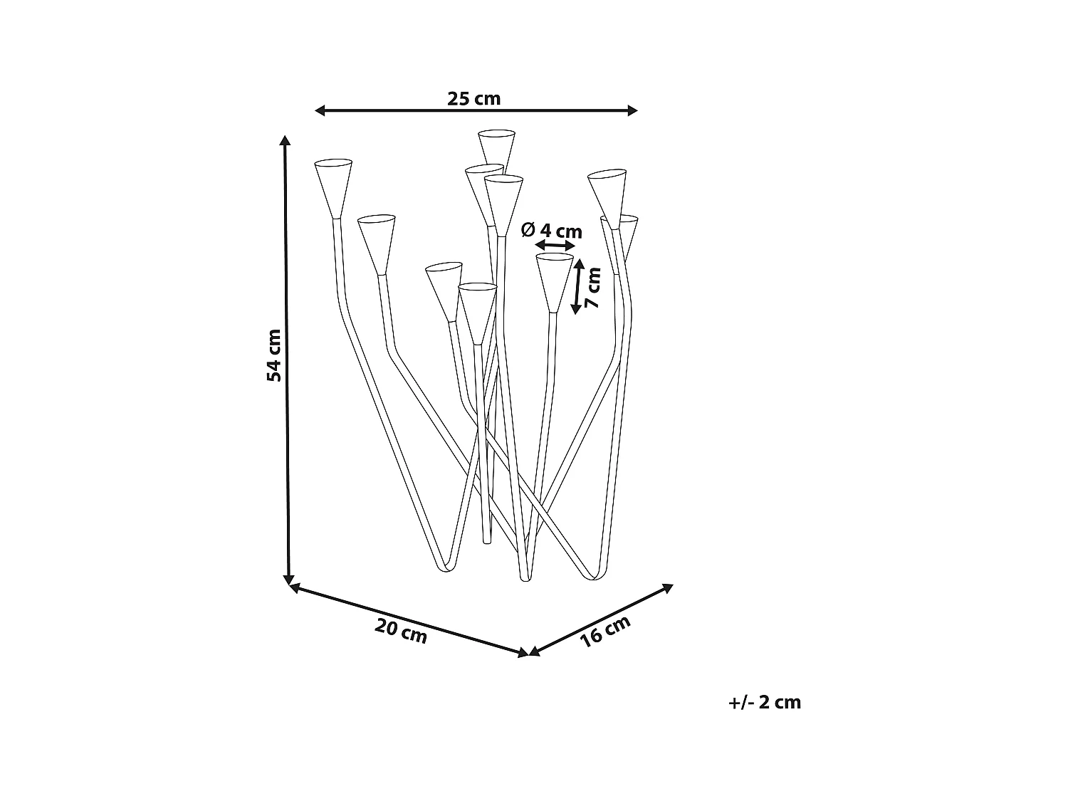 Bougeoir MATOSINHOS Métal 54 cm Noir