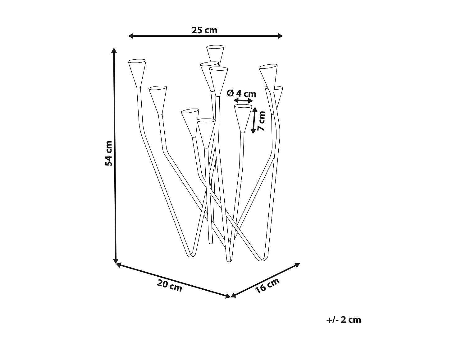 Bougeoir MATOSINHOS Métal 54 cm Noir