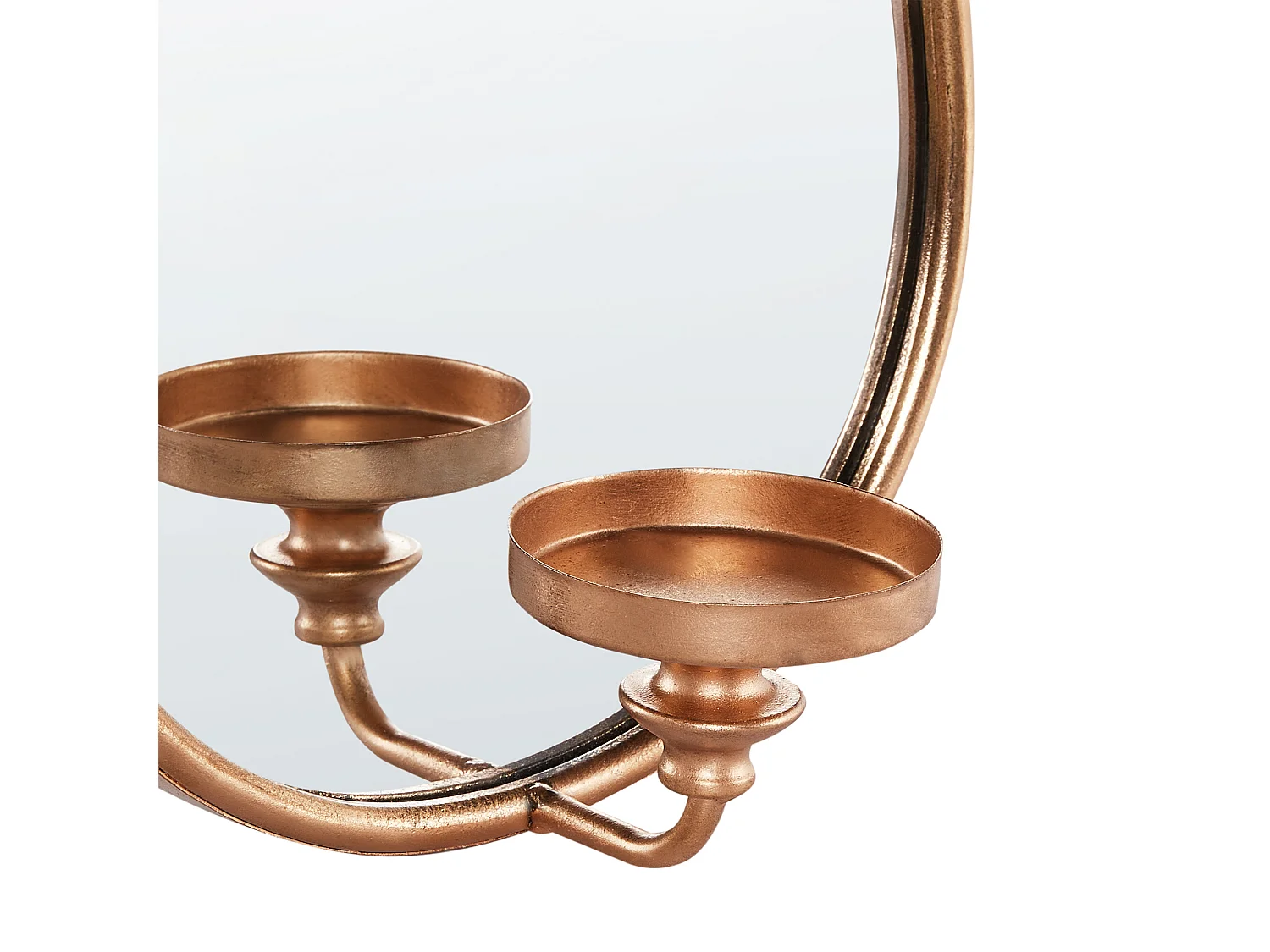 Wandkerzenhalter Metall mit Spiegel hängend gold Bazarnes