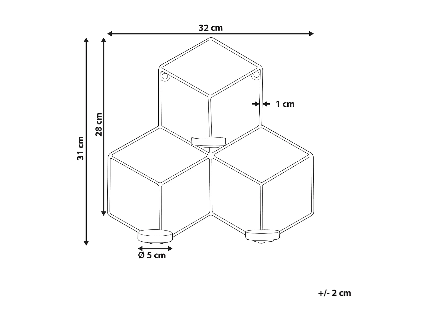 Portacandele da parete TAROUCA Metallo 31 cm Nero
