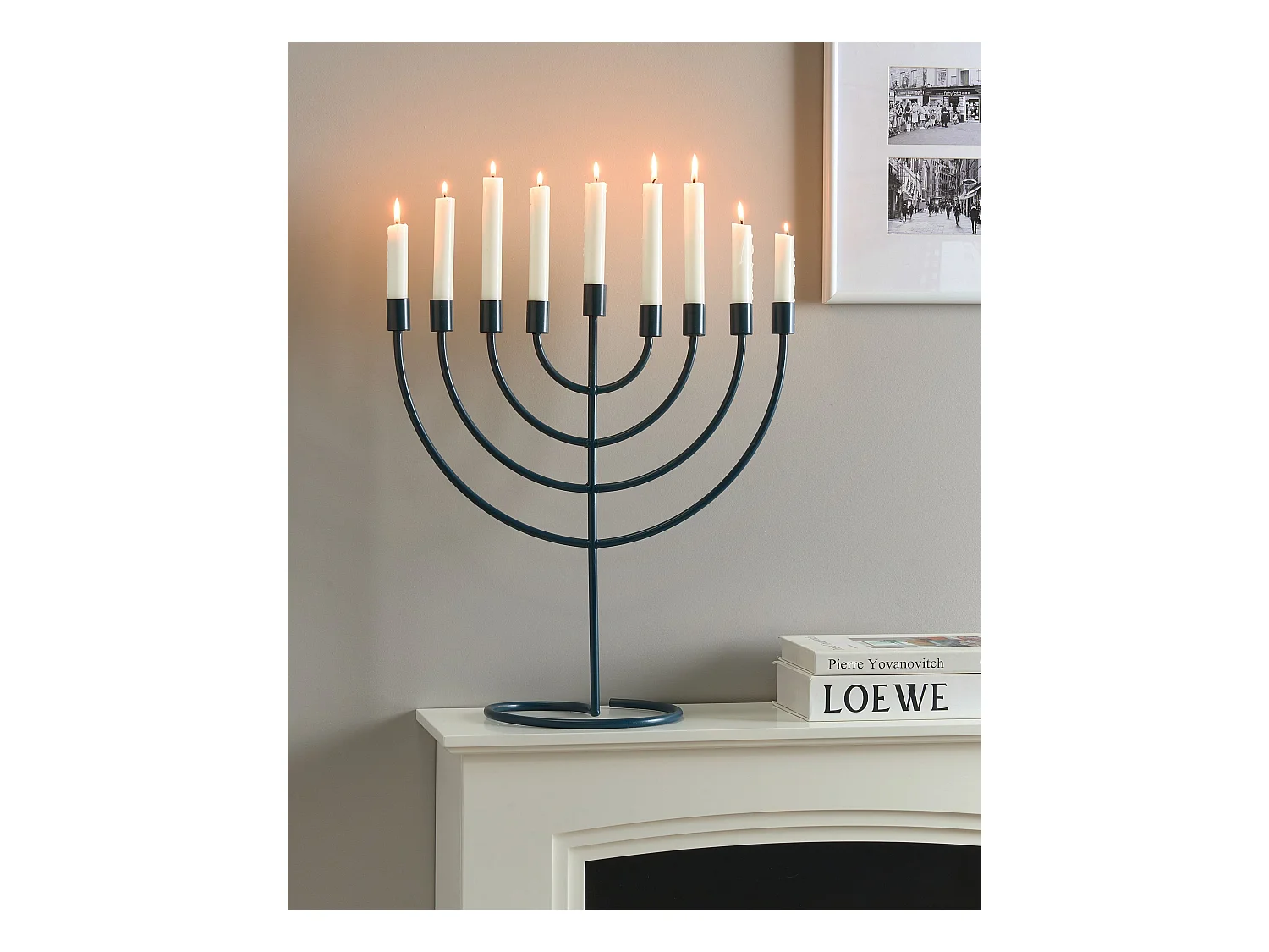 Candelero AMORA Metal 50 cm Azul