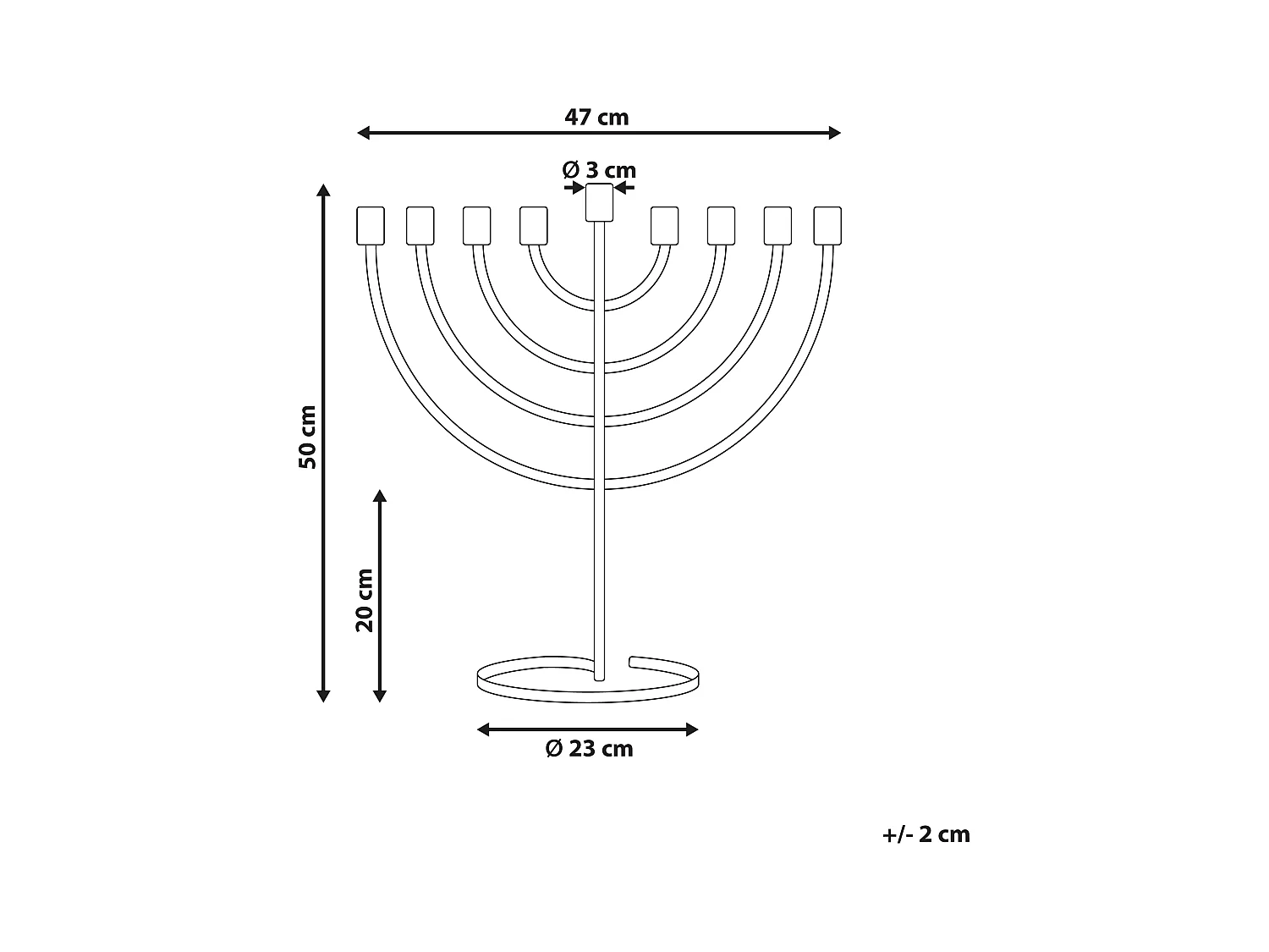 Candelero AMORA Metal 50 cm Azul
