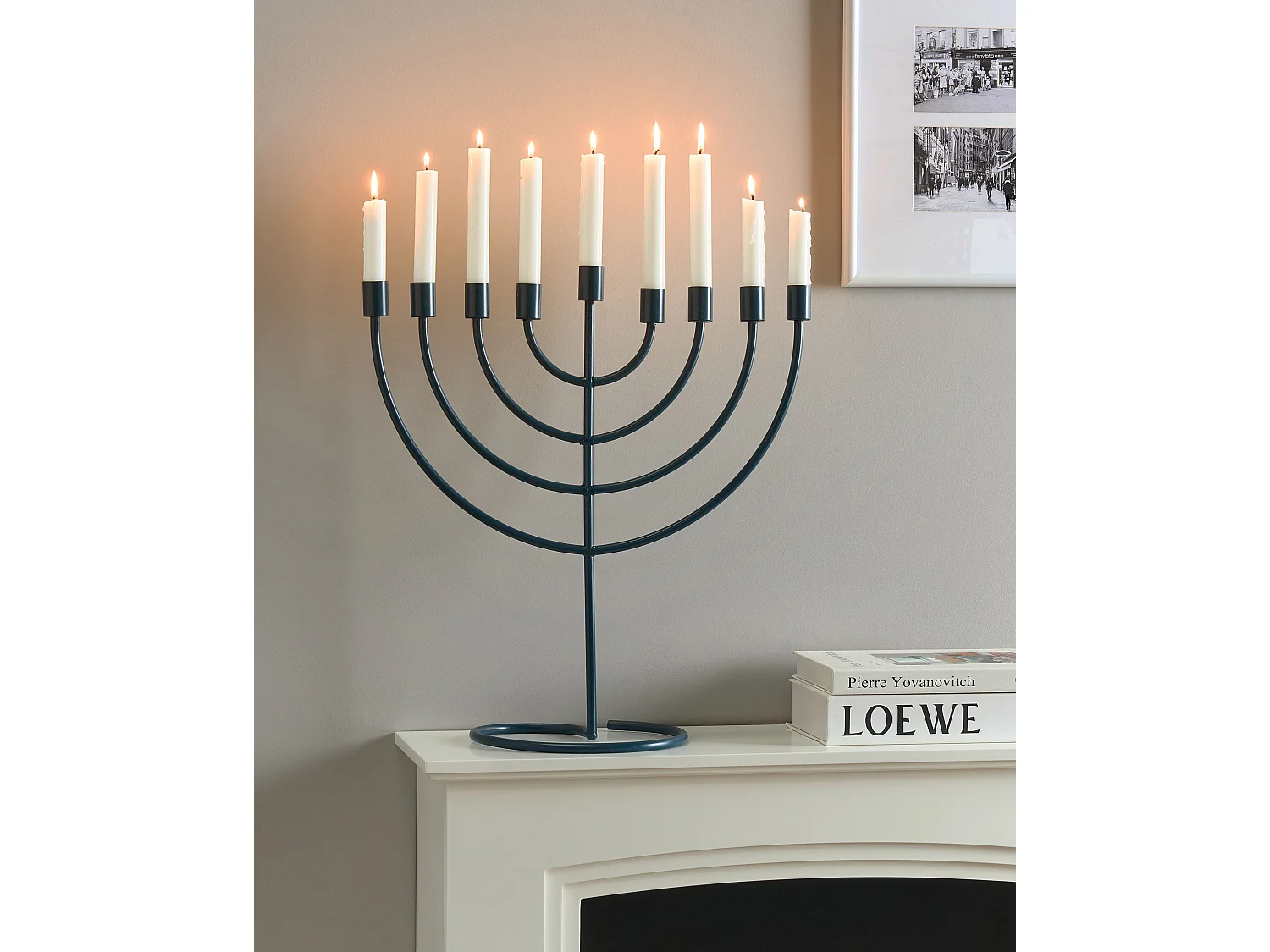 Bougeoir AMORA Métal 50 cm Bleu