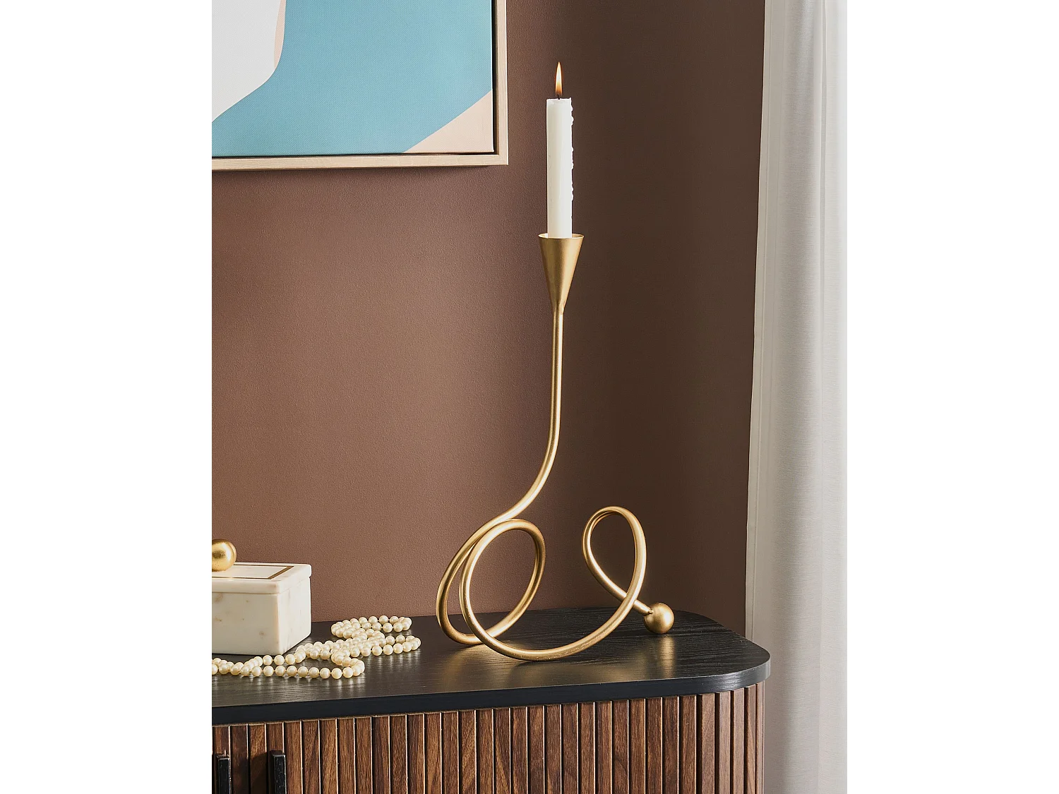 Portacandele AROUCA Metallo 40 cm Oro