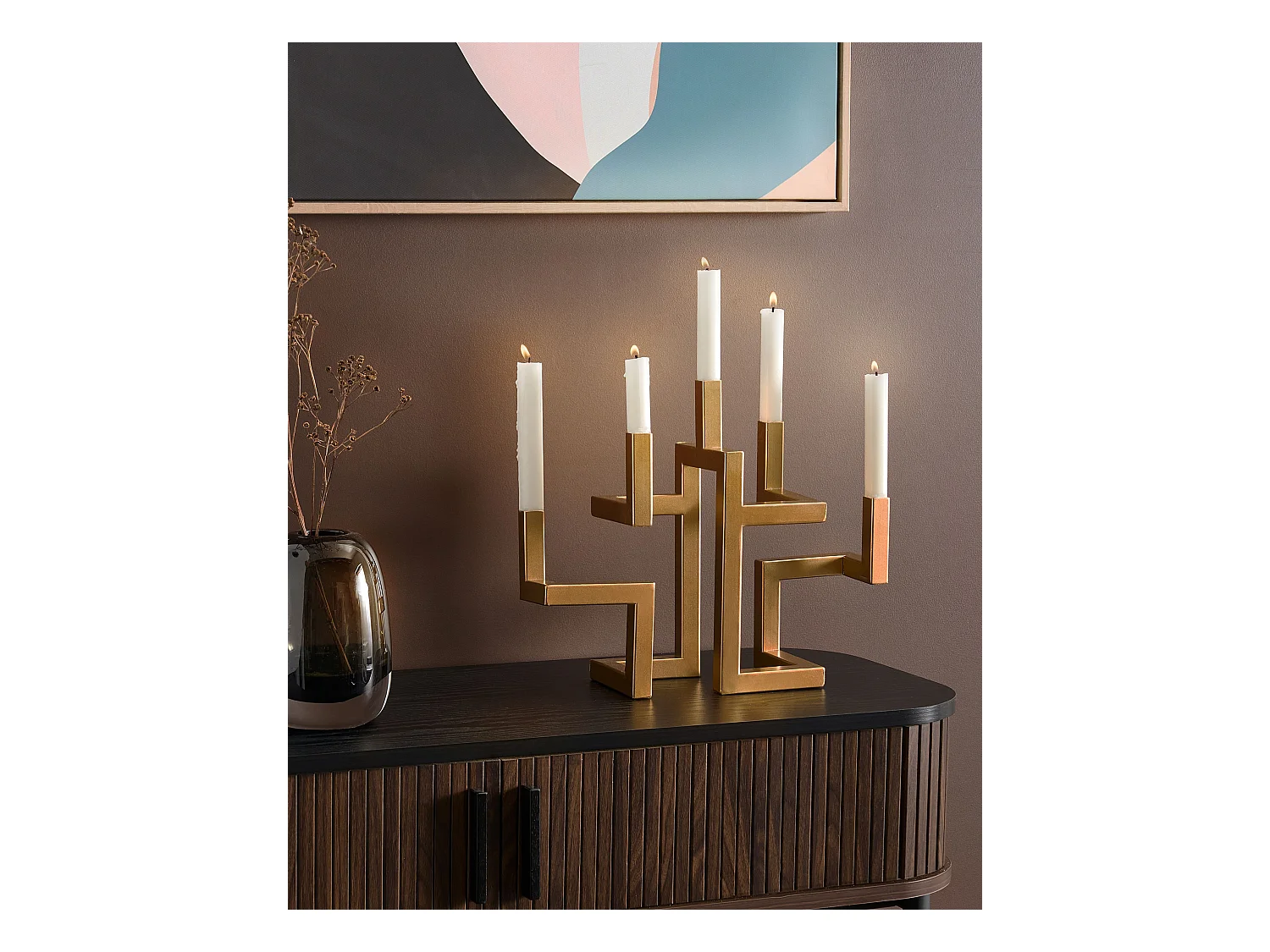 Bougeoir RAPOSO Métal 30 cm Doré